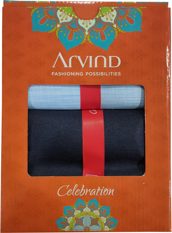 Arvind Cotton Blend Self Design Shirt & TrouserFabric