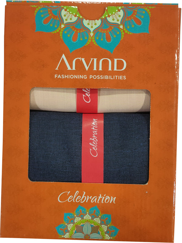 Arvind Cotton Blend Self Design Shirt & TrouserFabric