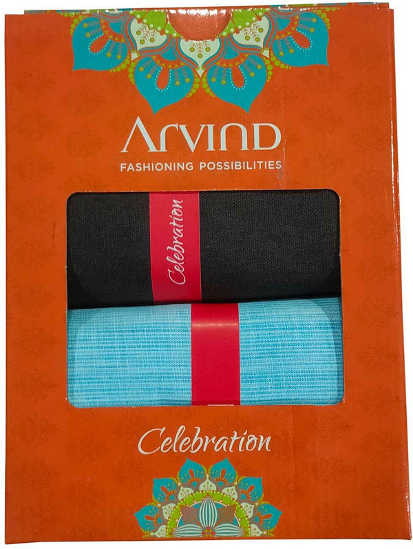 Arvind Cotton Blend Self Design Shirt & TrouserFabric