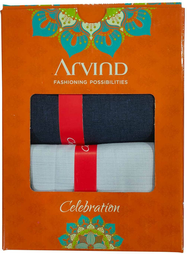 Arvind Cotton Blend Self Design Shirt & TrouserFabric