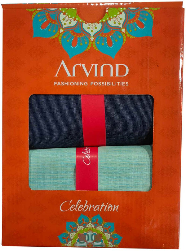 Arvind Cotton Blend Self Design Shirt & TrouserFabric