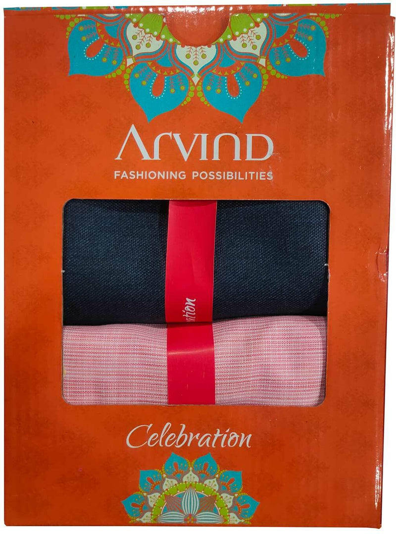 Arvind Cotton Blend Self Design Shirt & TrouserFabric