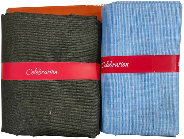 Arvind Cotton Blend Self Design Shirt & TrouserFabric