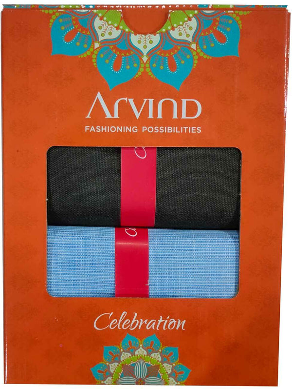 Arvind Cotton Blend Self Design Shirt & TrouserFabric