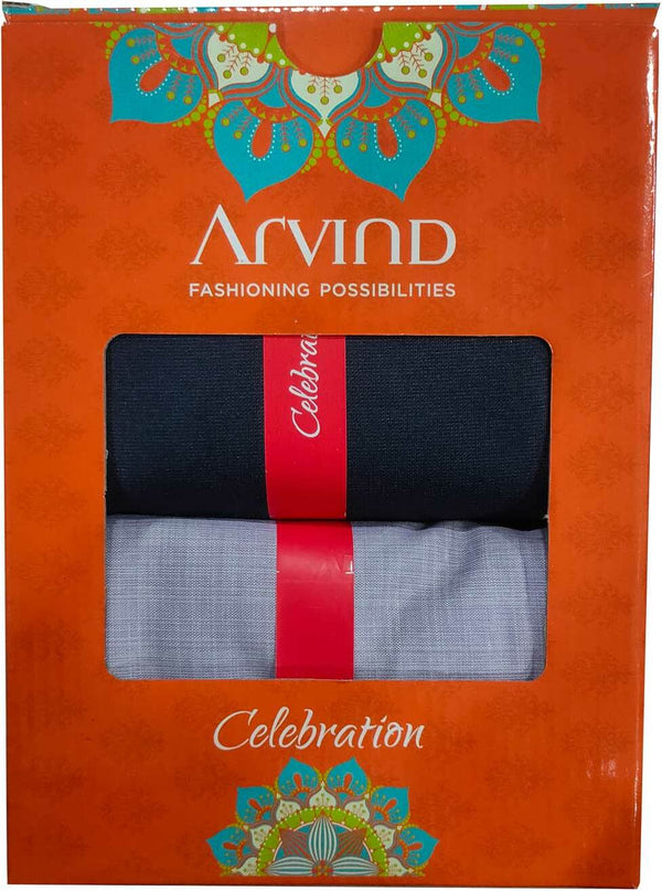 Arvind Cotton Blend Self Design Shirt & TrouserFabric