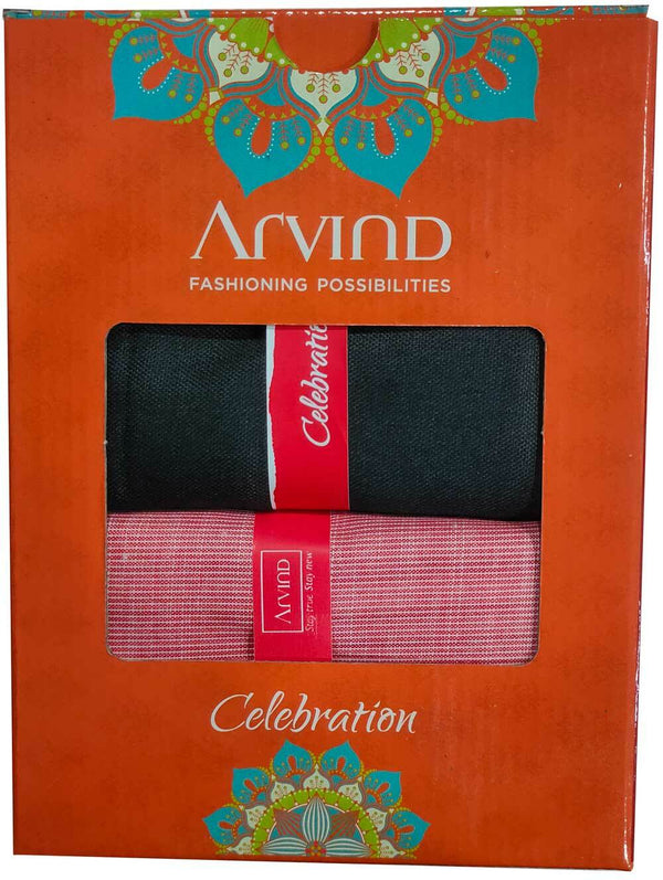 Arvind Cotton Blend Self Design Shirt & TrouserFabric