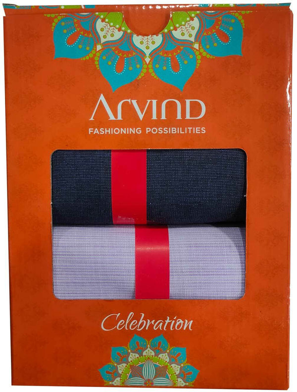 Arvind Cotton Blend Self Design Shirt & TrouserFabric