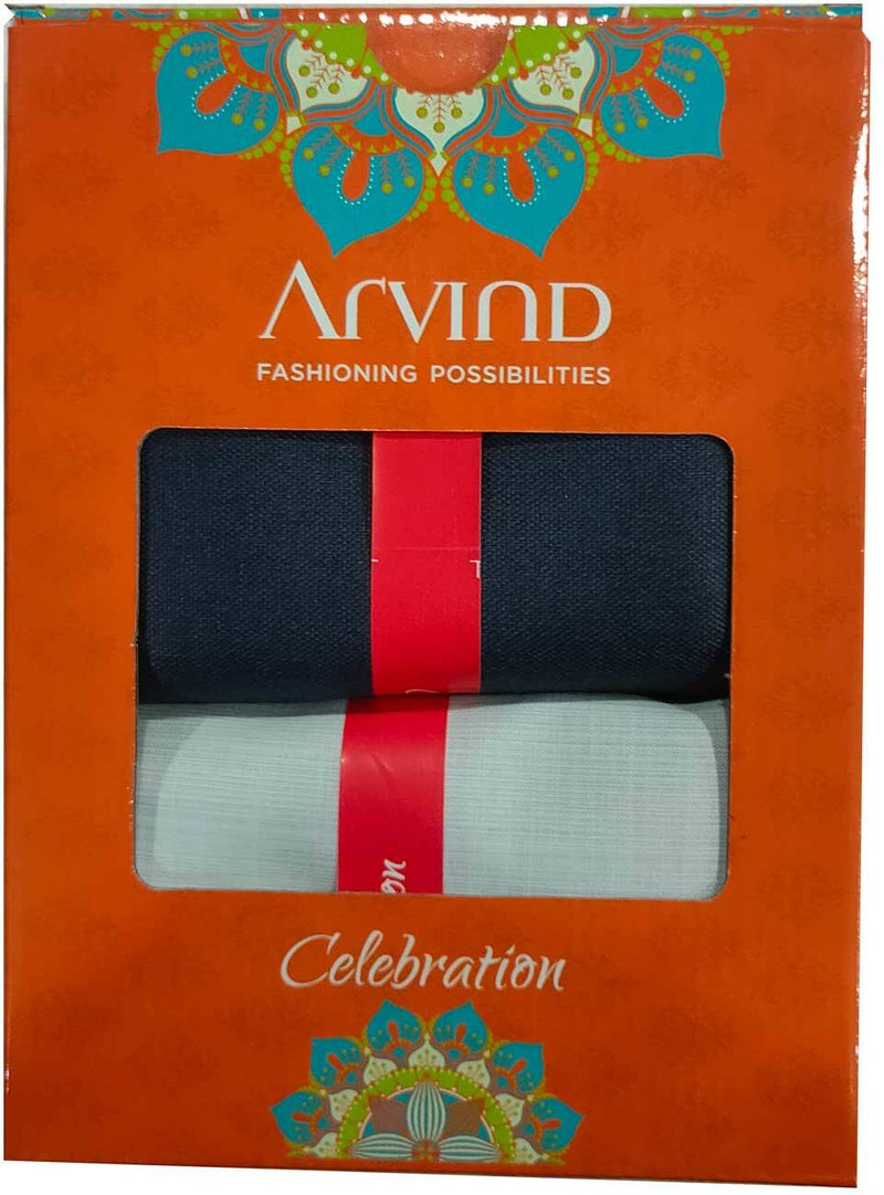 Arvind Cotton Blend Self Design Shirt & TrouserFabric