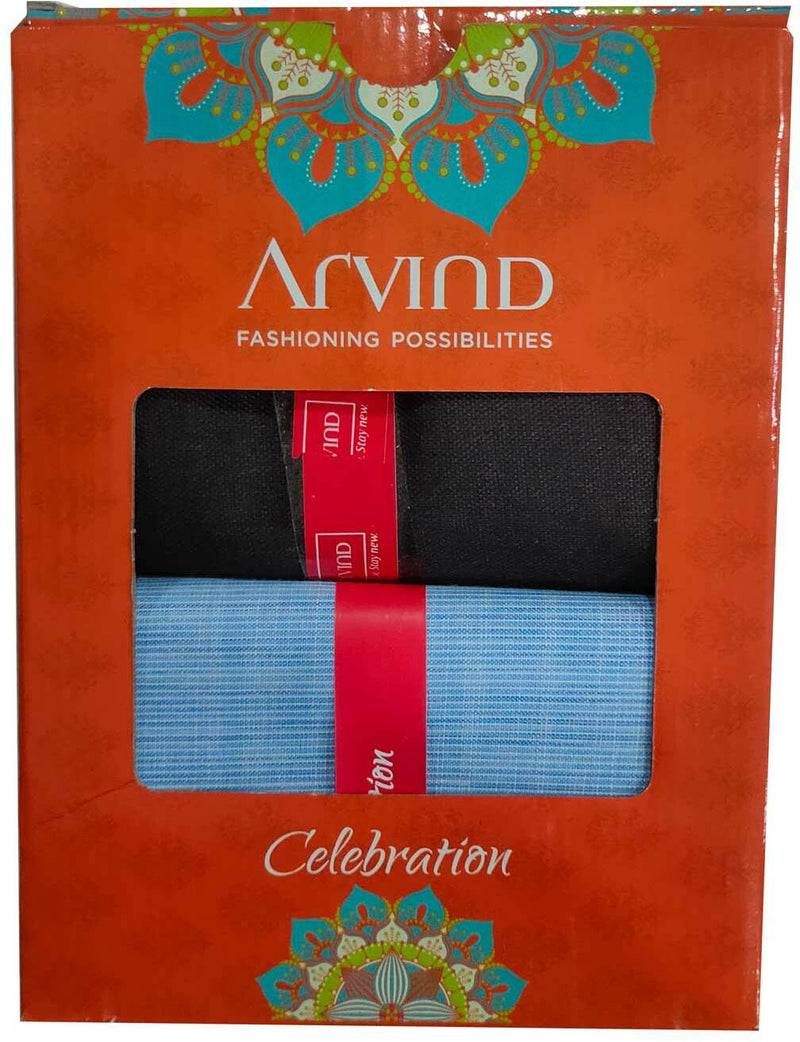 Arvind Cotton Blend Self Design Shirt & TrouserFabric