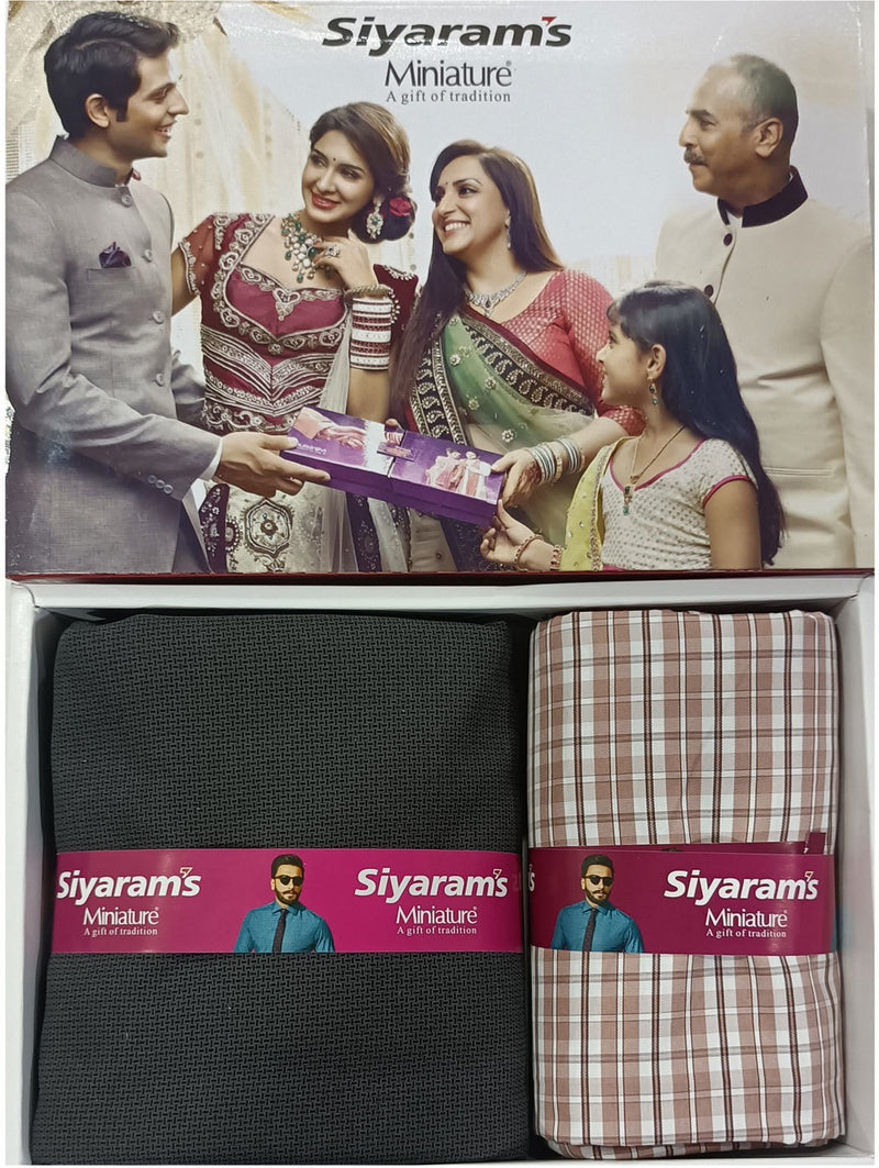 Siyaram"s Cotton Blend Printed Shirt & Trouser Fabric