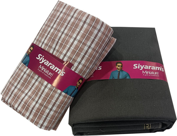 Siyaram"s Cotton Blend Printed Shirt & Trouser Fabric