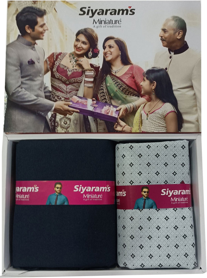 Siyaram"s Cotton Blend Printed Shirt & Trouser Fabric