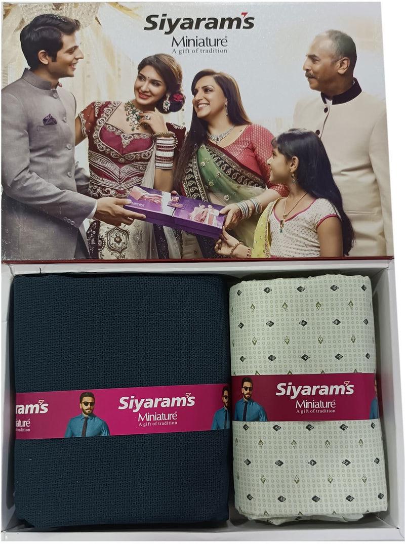 Siyaram"s Cotton Blend Printed Shirt & Trouser Fabric