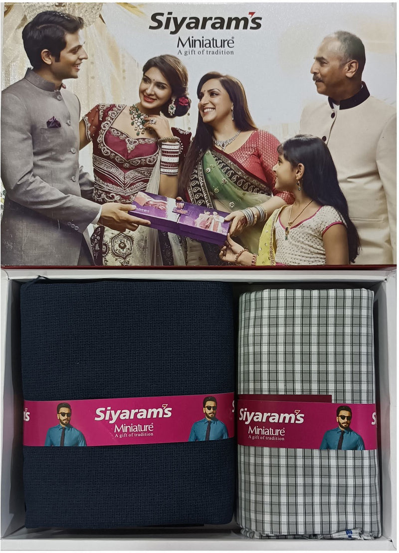 Siyaram"s Cotton Blend Printed Shirt & Trouser Fabric