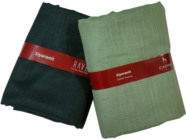 Siyaram"s Cotton Blend Solid Shirt & Trouser Fabric