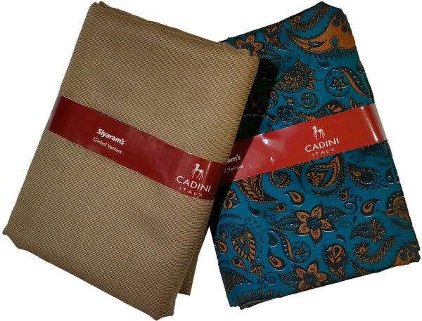 Siyaram"s Cotton Blend Printed Shirt & Trouser Fabric