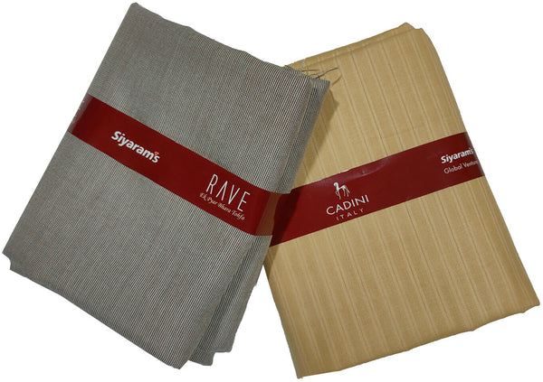 Siyaram"s Cotton Blend Checkered Shirt & Trouser Fabric