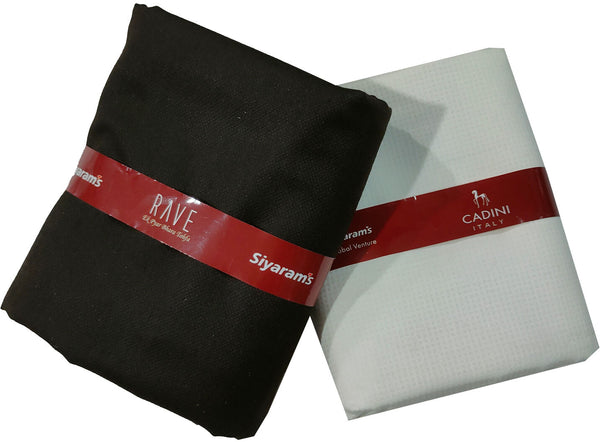 Siyaram"s Cotton Blend Solid Shirt & Trouser Fabric