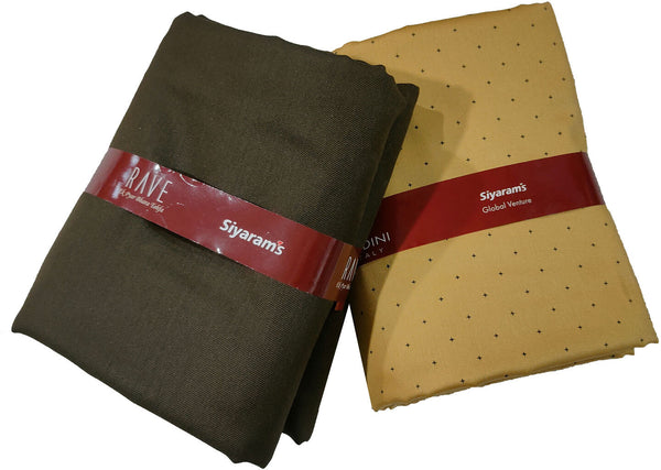 Siyaram"s Cotton Blend Solid Shirt & Trouser Fabric