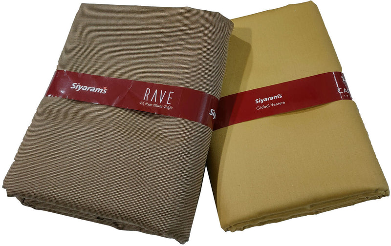 Siyaram"s Cotton Blend Solid Shirt & Trouser Fabric