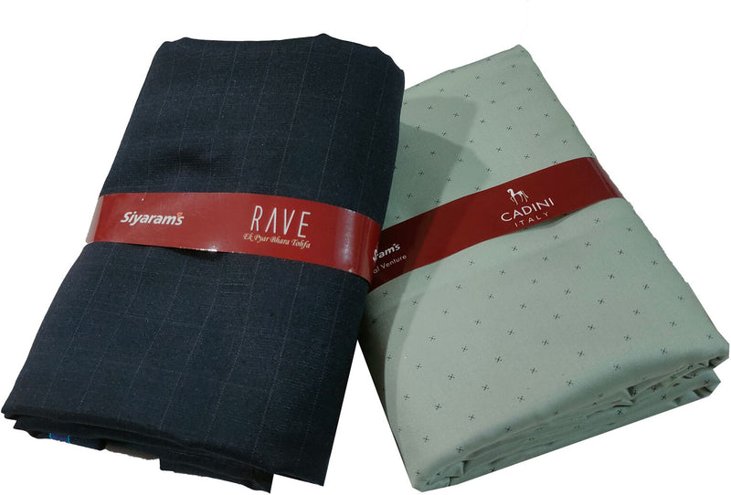 Siyaram"s Cotton Blend Printed Shirt & Trouser Fabric