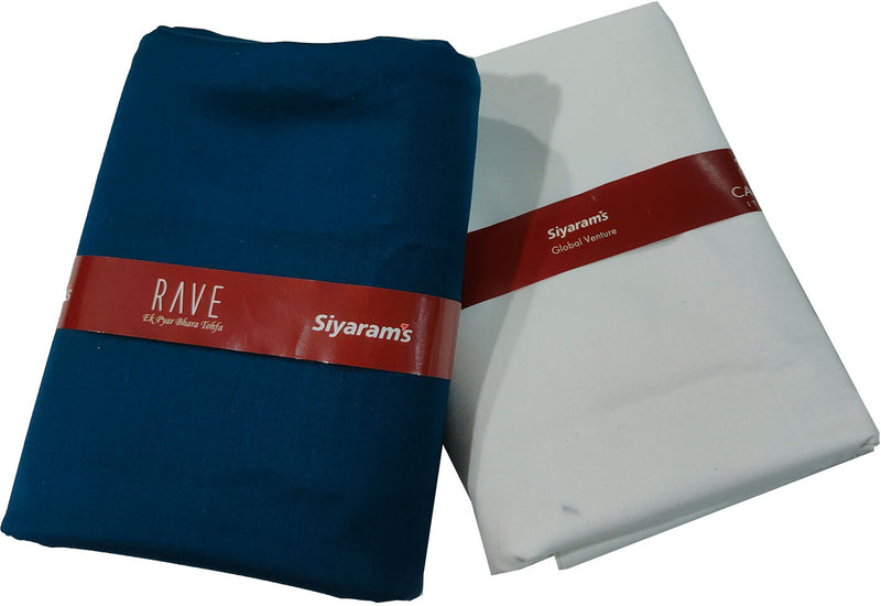 Siyaram"s Cotton Blend Solid Shirt & Trouser Fabric