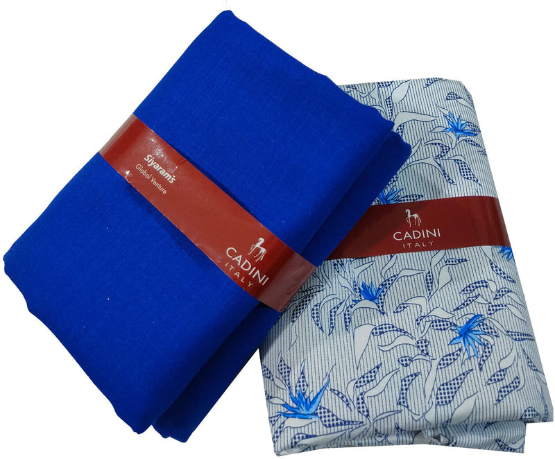 Siyaram"s Cotton Blend Solid Shirt & Trouser Fabric