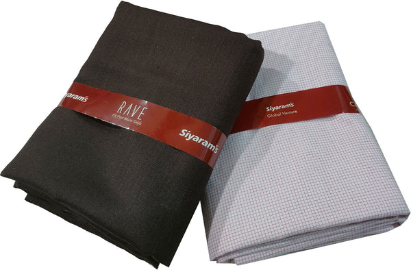 Siyaram"s Cotton Blend Solid Shirt & Trouser Fabric