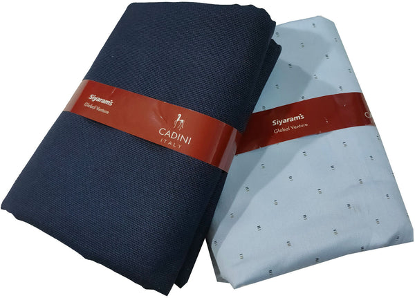 Siyaram"s Cotton Blend Solid Shirt & Trouser Fabric