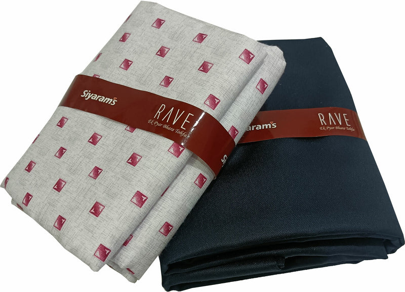 Siyaram"s Cotton Blend Printed Shirt & Trouser Fabric