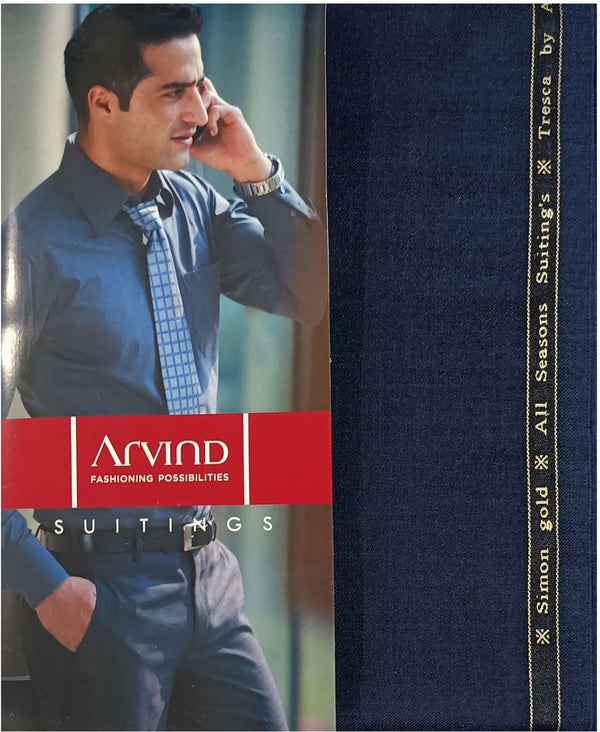 Arvind Polycotton Solid Trouser Fabric